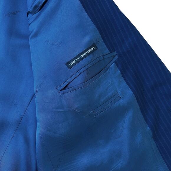 Saks Fifth Avenue Ermenegildo Zegna Navy Pinstripe Blazer - Size 48L - Picture 4 of 9